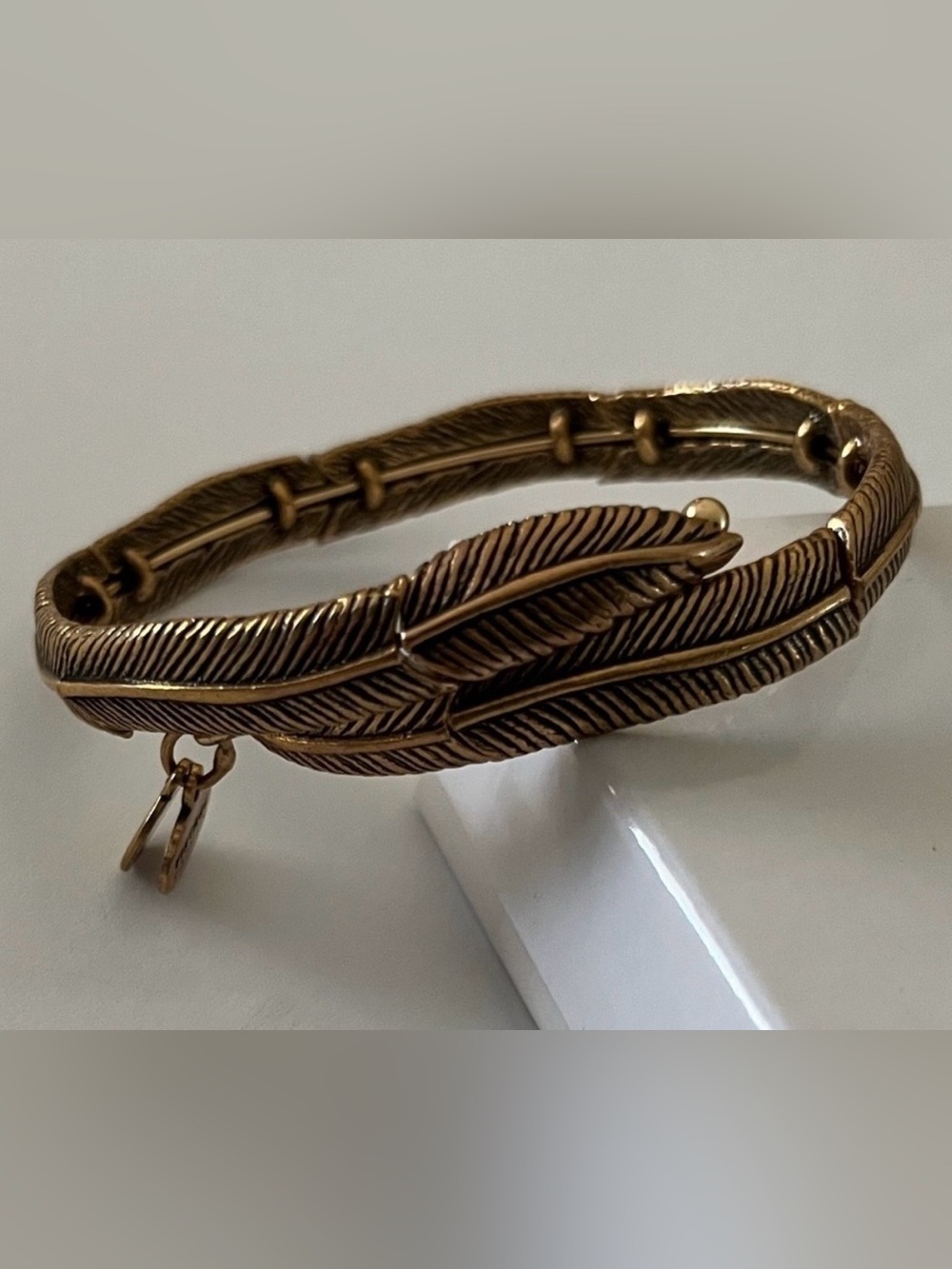 Alex and Ani Gold Feather Spirit Wrap Expandable Bangle Bracelet